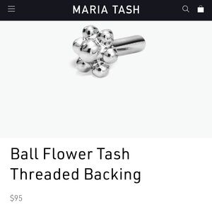 Maria Tash 14K White Gold Ball Flower Tash Threaded Earring Backing